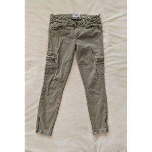 Paige Womens 27 Christi Utility Jeans Ankle Zip Skinny Ivy Green Moto